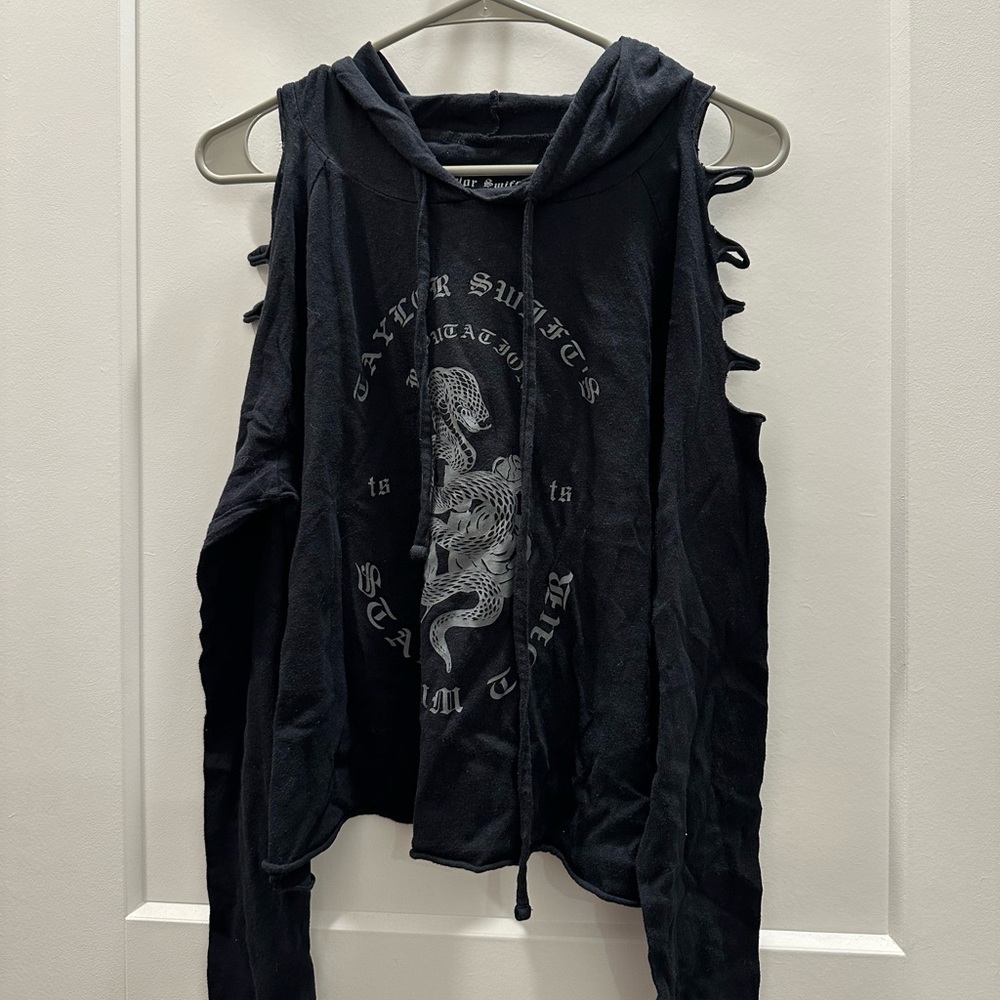 RARE Taylor Swift Reputation Stadium Tour Black Shoulder Cut-Out Hoodie